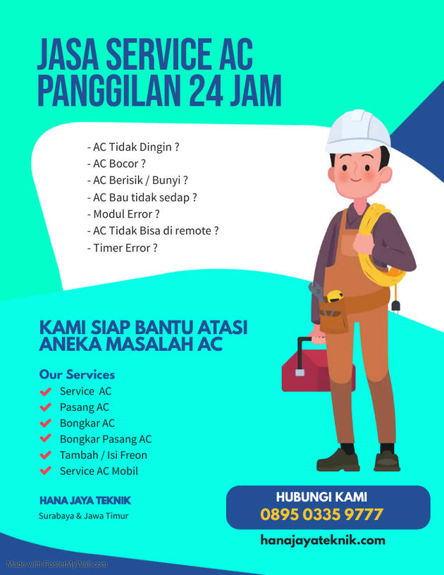Jasa Tukang Service AC Panggilan di Surabaya Terdekat Dari Lokasi Rumah 24 Jam Biaya Murah HANA JAYA TEKNIK